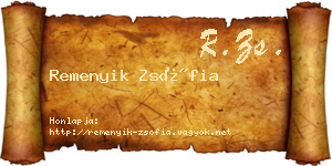 Remenyik Zsófia névjegykártya