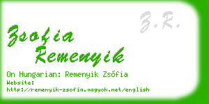 zsofia remenyik business card